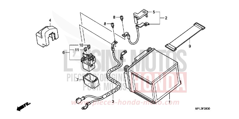 BATTERY (CBR1000RR) for CBR1000RR Fireblade GRAPHITE BLACK (NHB01K) from 2008